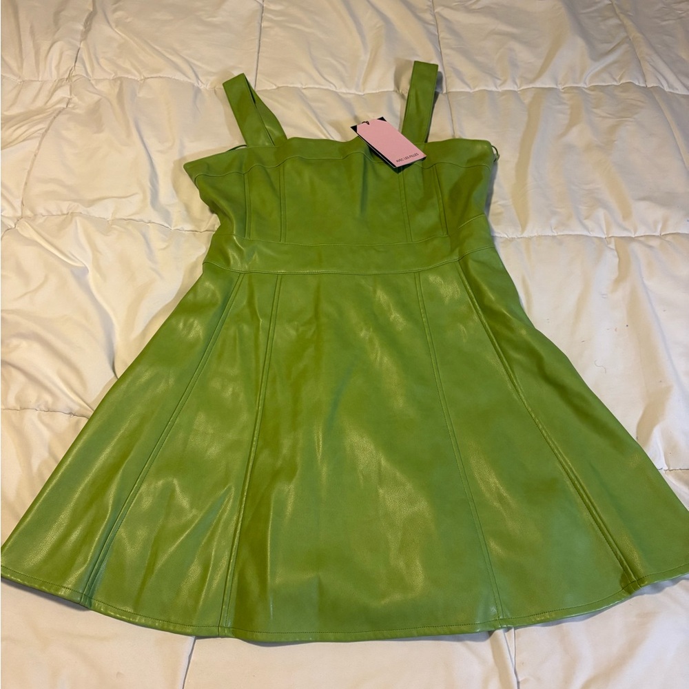Avec Les Filles Lime Green Mini Dress